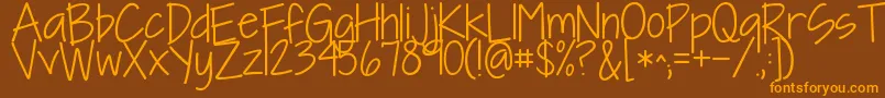 Kgineedafont Font – Orange Fonts on Brown Background