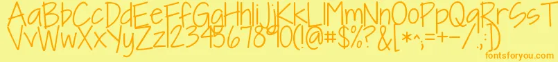 Kgineedafont Font – Orange Fonts on Yellow Background