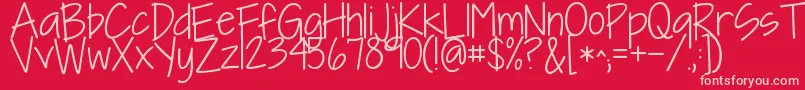 Kgineedafont Font – Pink Fonts on Red Background