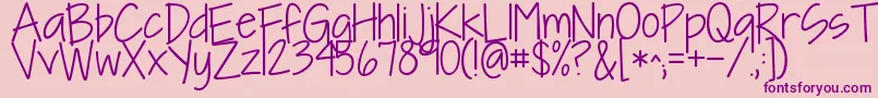 Kgineedafont Font – Purple Fonts on Pink Background