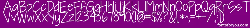 Kgineedafont Font – White Fonts on Purple Background