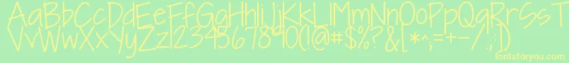 Kgineedafont Font – Yellow Fonts on Green Background