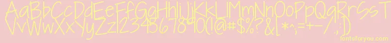 Kgineedafont Font – Yellow Fonts on Pink Background