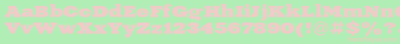 Xneb Font – Pink Fonts on Green Background