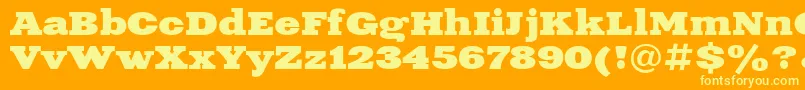 Xneb Font – Yellow Fonts on Orange Background