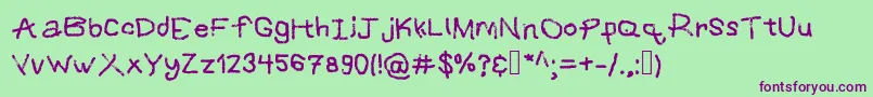 Grafipaint Font – Purple Fonts on Green Background