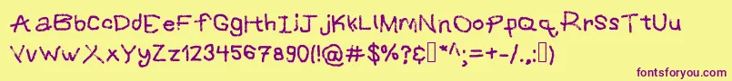 Grafipaint Font – Purple Fonts on Yellow Background