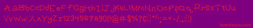 Fonte Grafipaint – fontes vermelhas em um fundo violeta