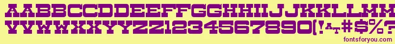 DryGoodsJl Font – Purple Fonts on Yellow Background