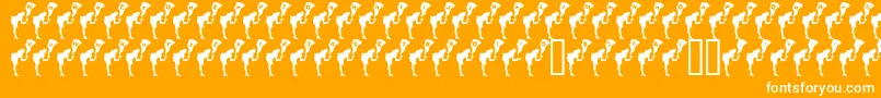 Waitress-Schriftart – Weiße Schriften auf orangefarbenem Hintergrund
