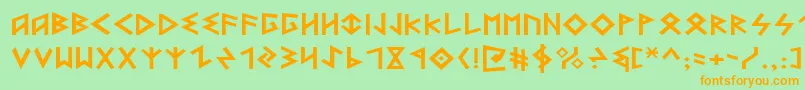 Heorote Font – Orange Fonts on Green Background