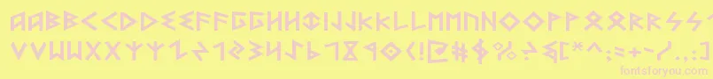 Heorote Font – Pink Fonts on Yellow Background