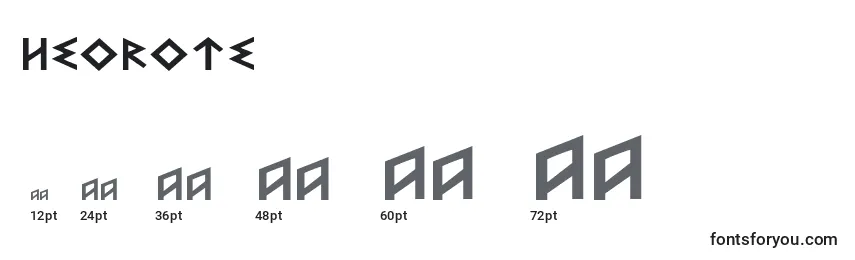 Heorote Font Sizes