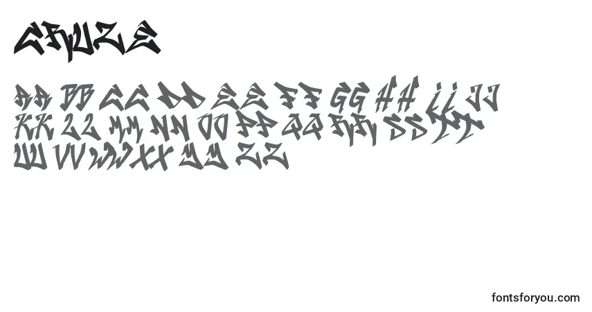 Czcionka Cruze2 – alfabet, cyfry, specjalne znaki
