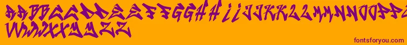 Cruze2 Font – Purple Fonts on Orange Background