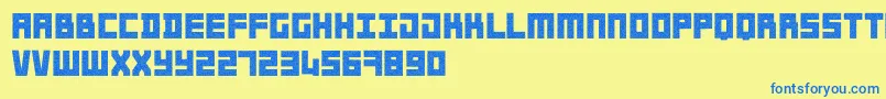 Spoutnik Font – Blue Fonts on Yellow Background