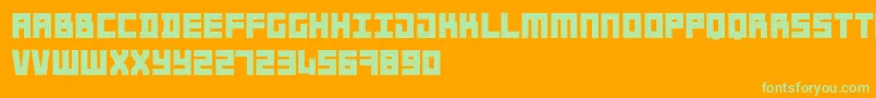 Spoutnik Font – Green Fonts on Orange Background