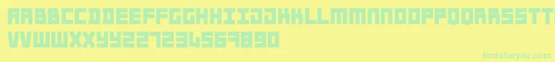 Spoutnik Font – Green Fonts on Yellow Background