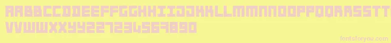 Spoutnik Font – Pink Fonts on Yellow Background