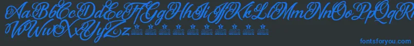 FantasticReasonPersonalUse-Schriftart – Blaue Schriften auf schwarzem Hintergrund