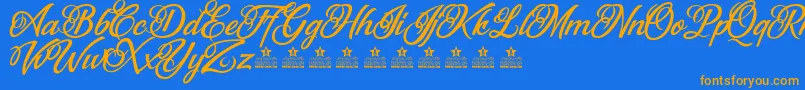 Police FantasticReasonPersonalUse – polices orange sur fond bleu