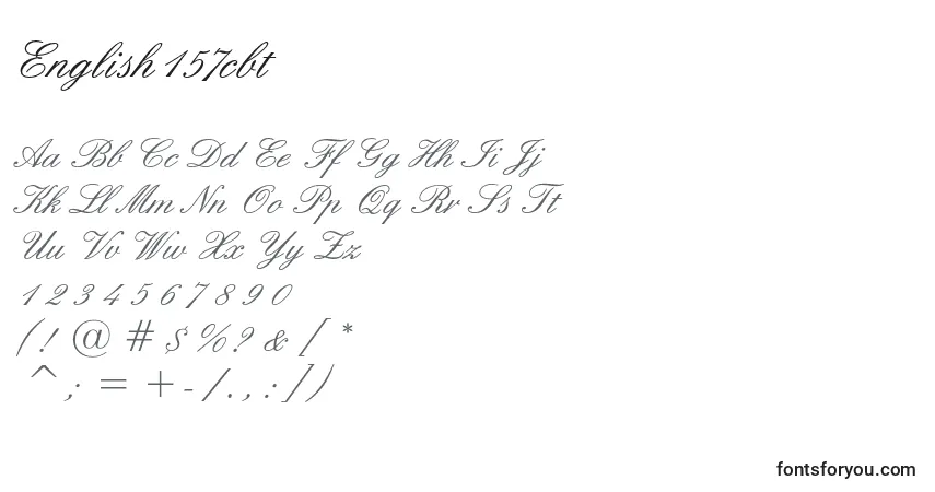 Schriftart English157cbt – Alphabet, Zahlen, spezielle Symbole