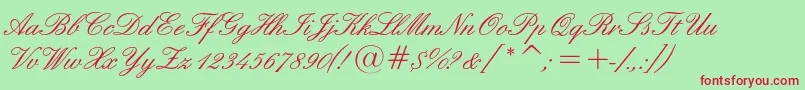 English157cbt-Schriftart – Rote Schriften auf grünem Hintergrund