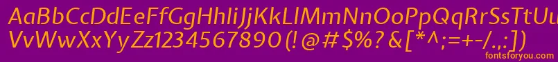 ExpletussansItalic Font – Orange Fonts on Purple Background