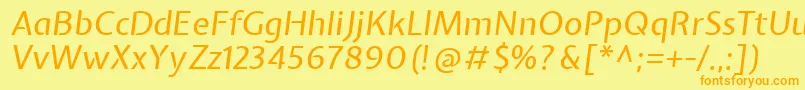 ExpletussansItalic Font – Orange Fonts on Yellow Background