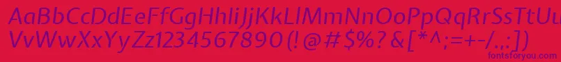 ExpletussansItalic Font – Purple Fonts on Red Background