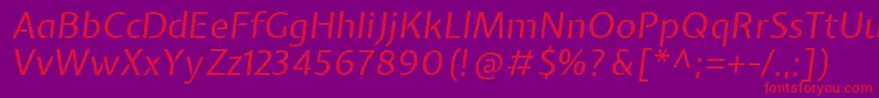 ExpletussansItalic Font – Red Fonts on Purple Background