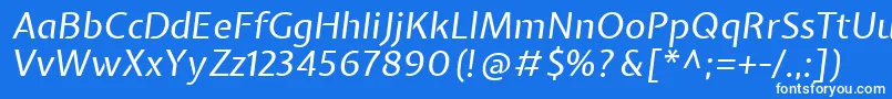 フォントExpletussansItalic – 青い背景に白い文字