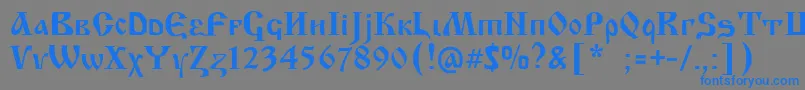 フォントKrasniFellows – 灰色の背景に青い文字