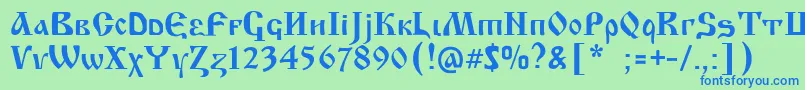 KrasniFellows Font – Blue Fonts on Green Background