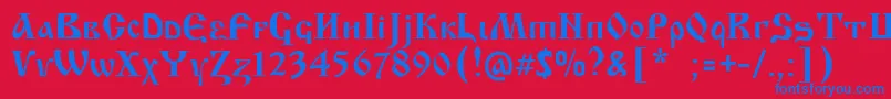 KrasniFellows Font – Blue Fonts on Red Background