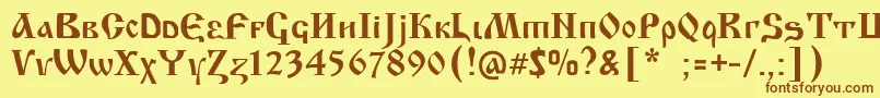KrasniFellows Font – Brown Fonts on Yellow Background