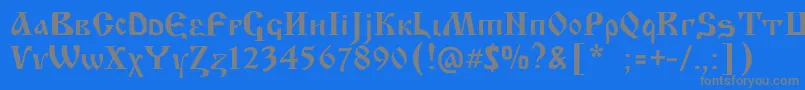 KrasniFellows Font – Gray Fonts on Blue Background