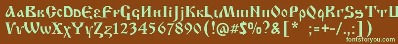 KrasniFellows Font – Green Fonts on Brown Background