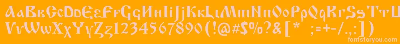 KrasniFellows Font – Pink Fonts on Orange Background
