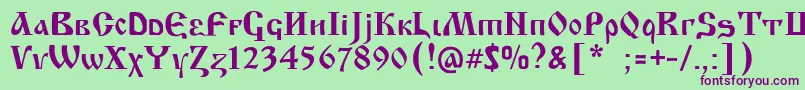 KrasniFellows Font – Purple Fonts on Green Background