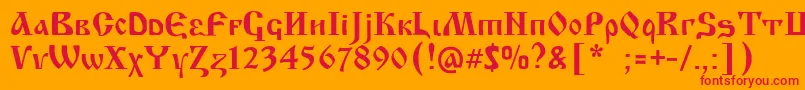 フォントKrasniFellows – オレンジの背景に赤い文字