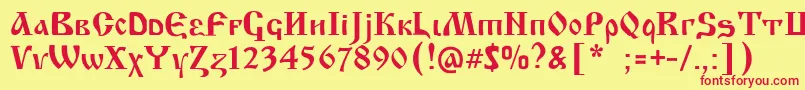 KrasniFellows Font – Red Fonts on Yellow Background