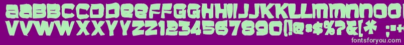 Baveuseink-Schriftart – Grüne Schriften auf violettem Hintergrund