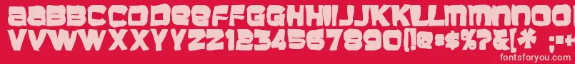 Baveuseink Font – Pink Fonts on Red Background