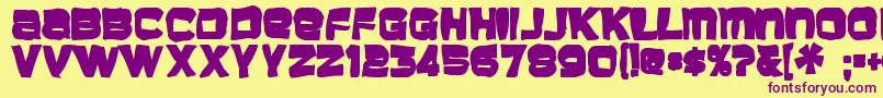 Baveuseink-fontti – violetit fontit keltaisella taustalla