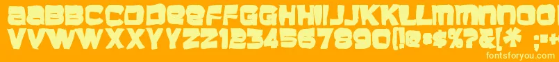 Baveuseink Font – Yellow Fonts on Orange Background