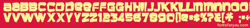 Шрифт Baveuseink – жёлтые шрифты на красном фоне