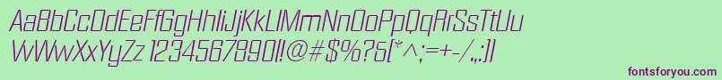 DiamantelhItalic Font – Purple Fonts on Green Background