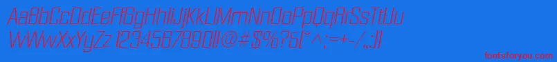 DiamantelhItalic-Schriftart – Rote Schriften auf blauem Hintergrund