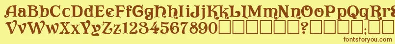 Vivala Font – Brown Fonts on Yellow Background